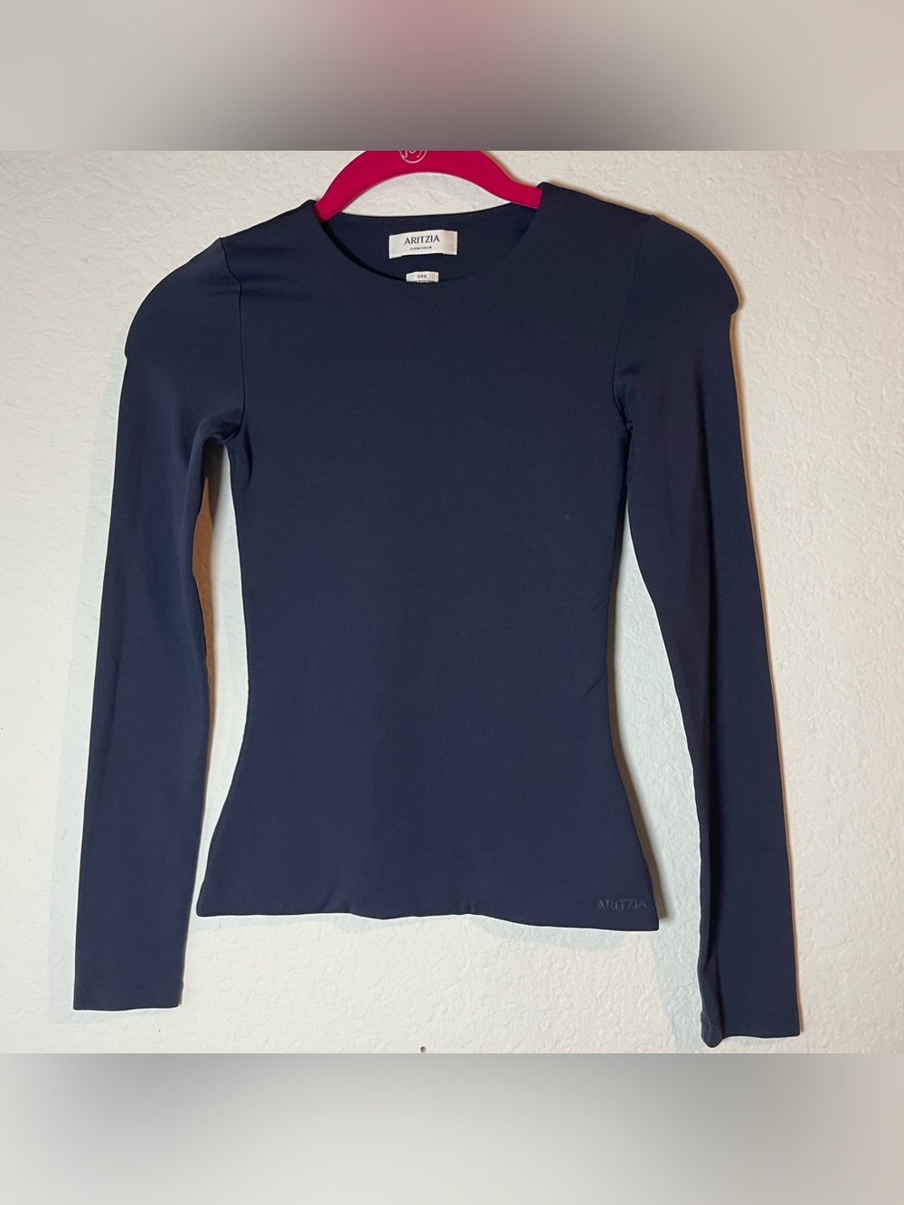 Aritzia Contour black long sleeve crewneck top 2XS